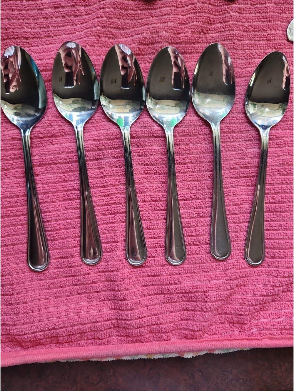 OSI Stainless Place Spoon (Oval Soup) Round Handle Tip with channel edge 6 Pc !